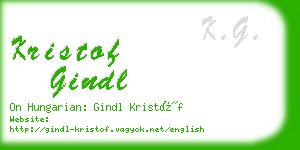 kristof gindl business card